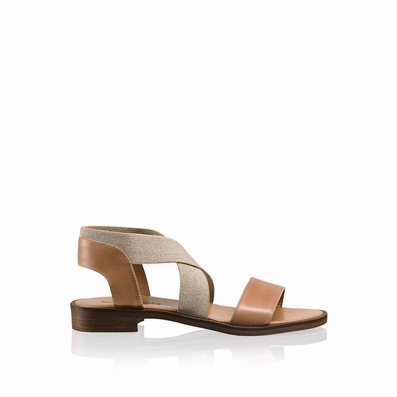 Russell & Bromley Tribeca Stretch Band Flat Sandals Womens Brown [BPW2467TC]